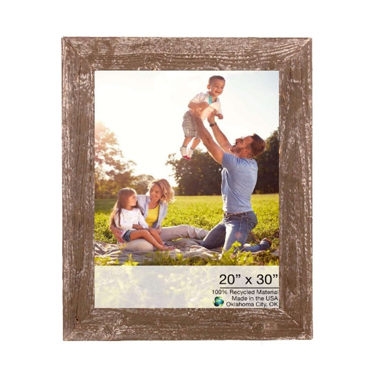 Homeroots 20" X 30" Rustic Farmhouse Espresso Wood Frame 386539