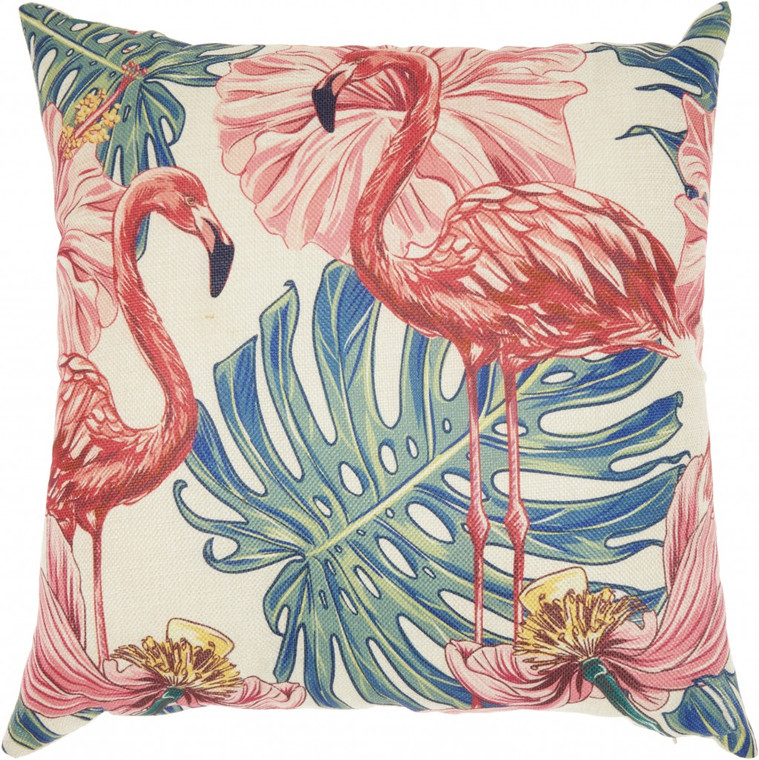 Homeroots Flamingo Fun Throw Pillow 386639