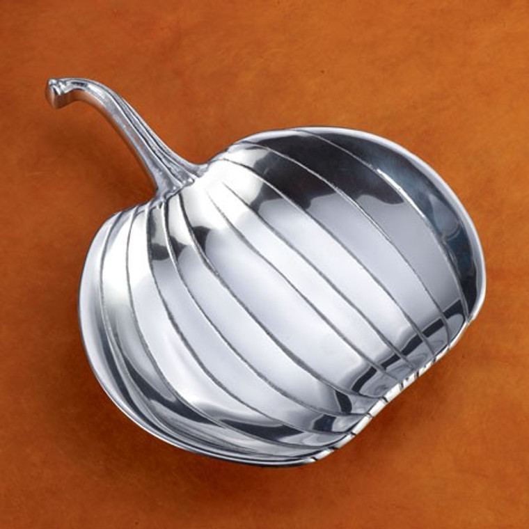 Homeroots Shiny Silver Pumpkin Serving Dish 388570