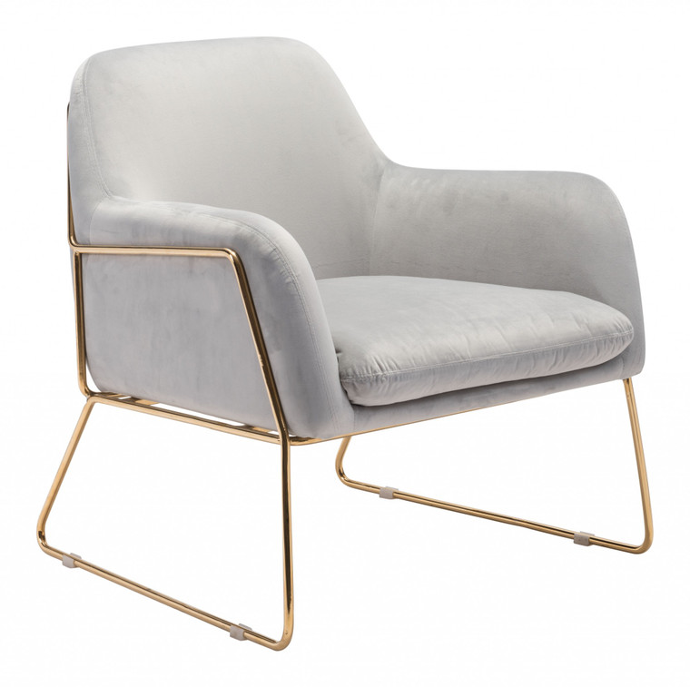 Homeroots Nadir Arm Chair Gray & Gold 389832