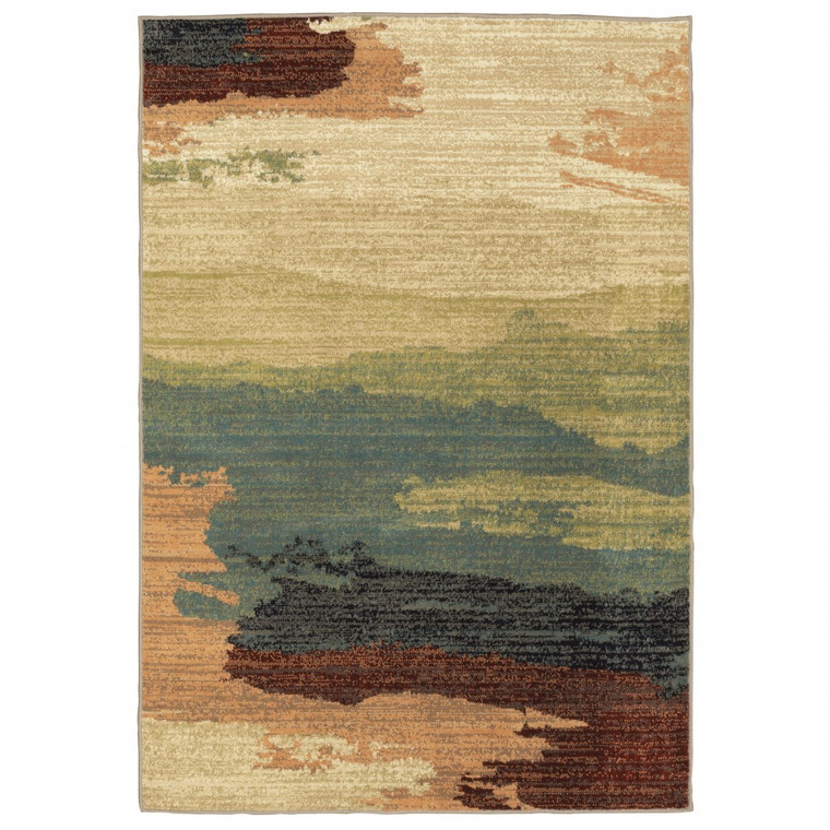 Homeroots 8 X 10 Modern Abstract Indoor Area Rug 388205