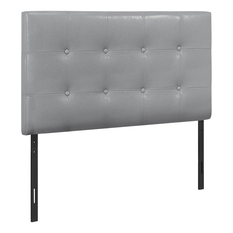 Monarch Bed - Twin Size - Grey Leather-Look Headboard Only I 6001T