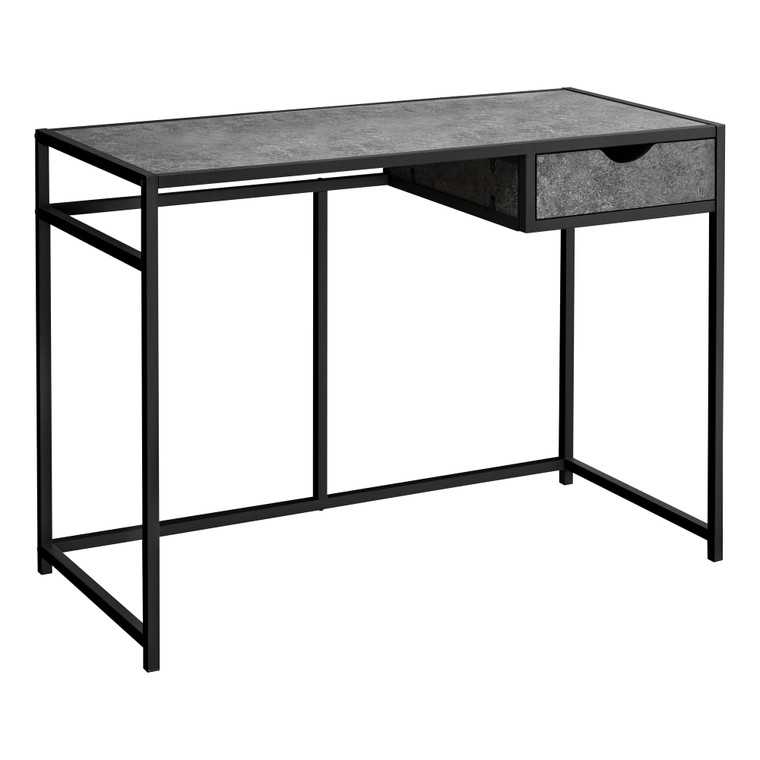 Monarch Computer Desk - 42"L - Grey Stone-Look - Black Metal I 7573