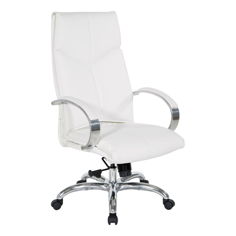 Office Star Deluxe High Back Chair - White 7250-R101