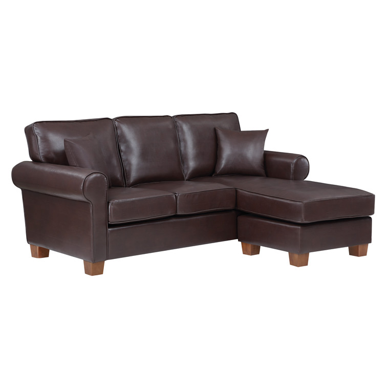 Office Star Rylee Rolled Arm Sectional - Cocoa RLE55-PD24