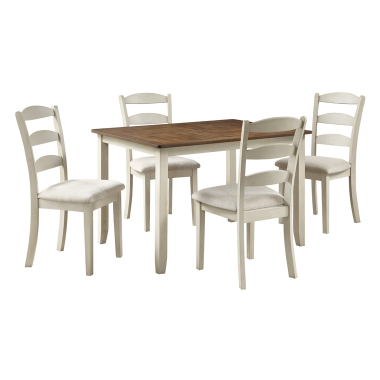 Office Star West Lake Dining Table Set 5-Pc - Natural & Grey Wood WSK3247K-CMDT
