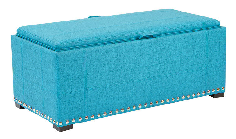 Office Star Florence Bench With Cubes - Teal FNC-NP9