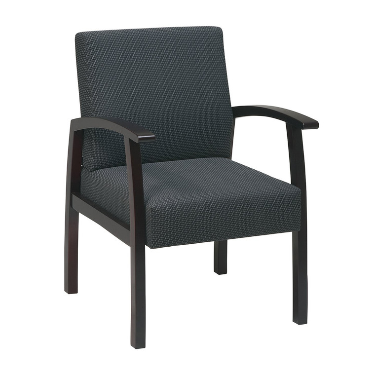 Office Star Charcoal Mah-Wood Visitor Chair WD1353-320