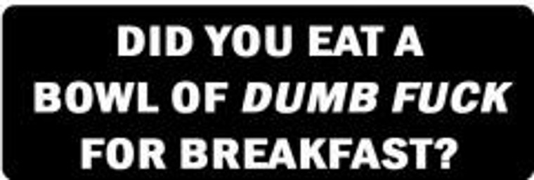Did You Eat A Bowl Of Dumb Fuck For Breakfast 461 By Nuorder