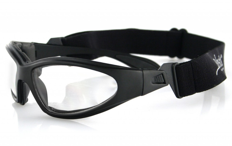 Biker Glasses - Gxr Sunglass, Black Frame, Anti-Fog Clear Lenses GXR001C By Nuorder