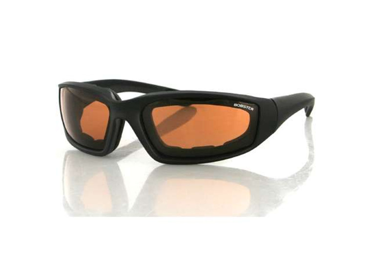 Biker Sunglasses - Foamerz 2 Sunglasses, Blk Frame, Anti-Fog Amber, Ansi Z87 ES214A By Nuorder