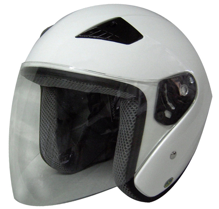 Rk5W - White Dot Motorcycle Helmet Rk-5 Open Face With Flip Shield RK5W By Nuorder