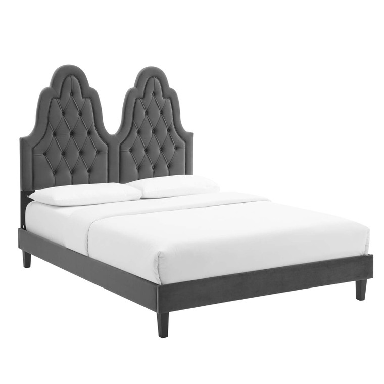 Alexandria Tufted Performance Velvet Twin Platform Bed MOD-6933-CHA By Modway Furniture