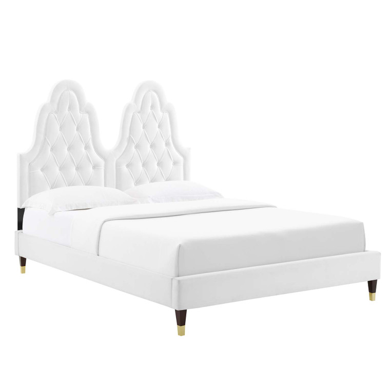 Alexandria Tufted Performance Velvet Full Platform Bed MOD-6935-WHI By Modway Furniture