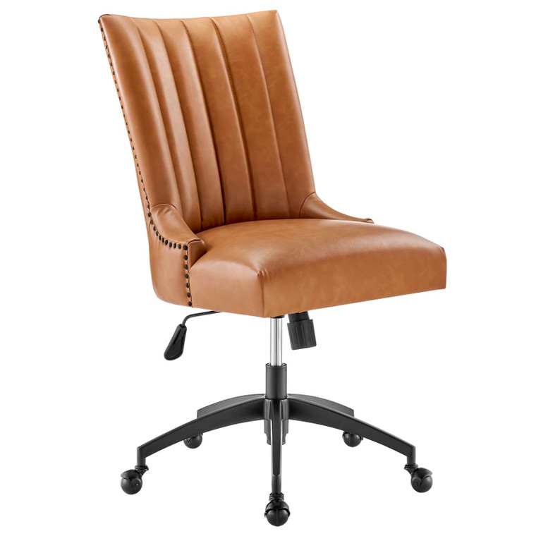 Empower Channel Tufted Vegan Leather Office Chair EEI-4577-BLK-TAN By Modway Furniture