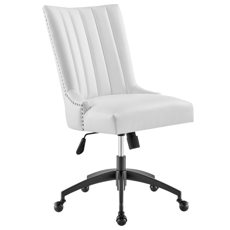 Empower Channel Tufted Vegan Leather Office Chair EEI-4577-BLK-WHI By Modway Furniture