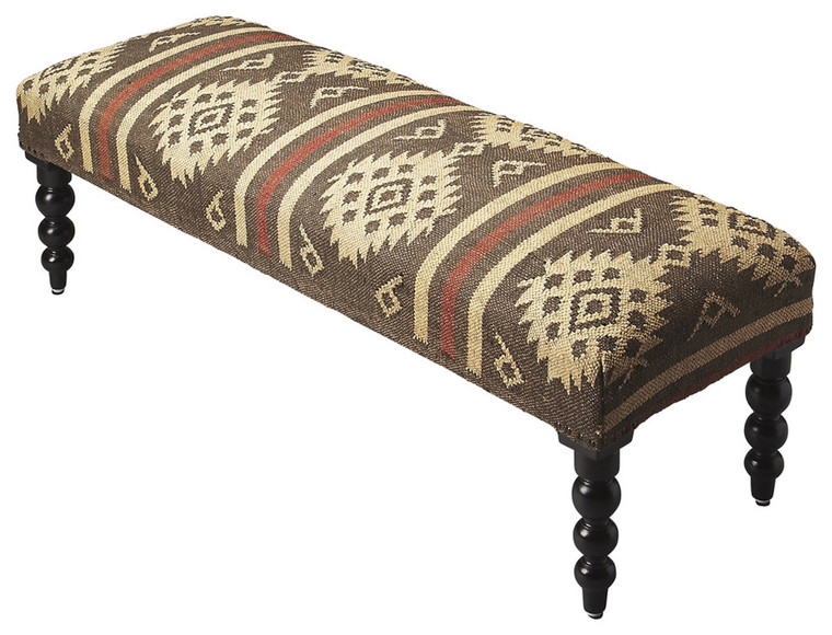 Homeroots Jute Upholstered Bench 389204