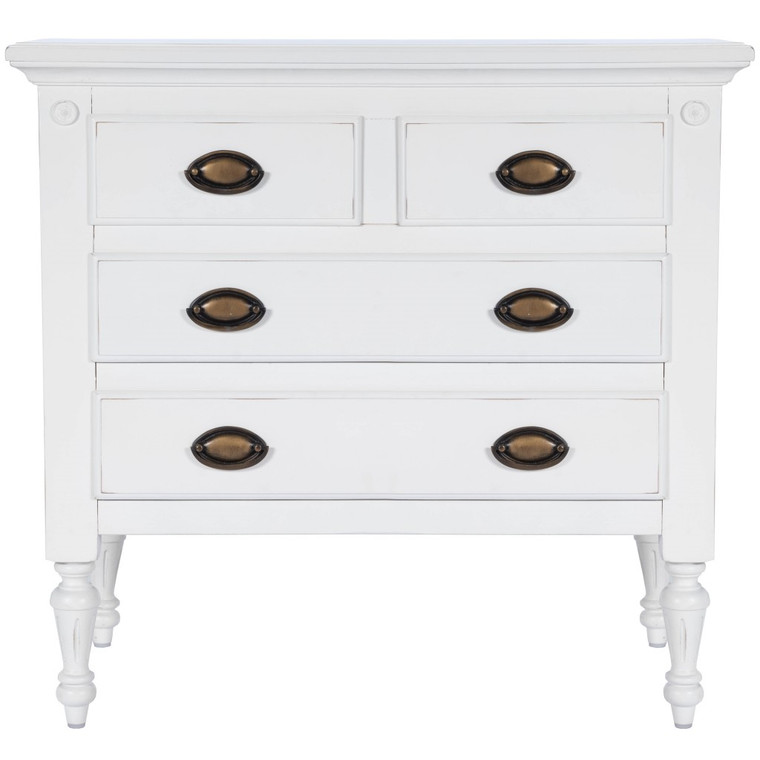 Homeroots Easterbrook White 4 Drawer Chest 389777