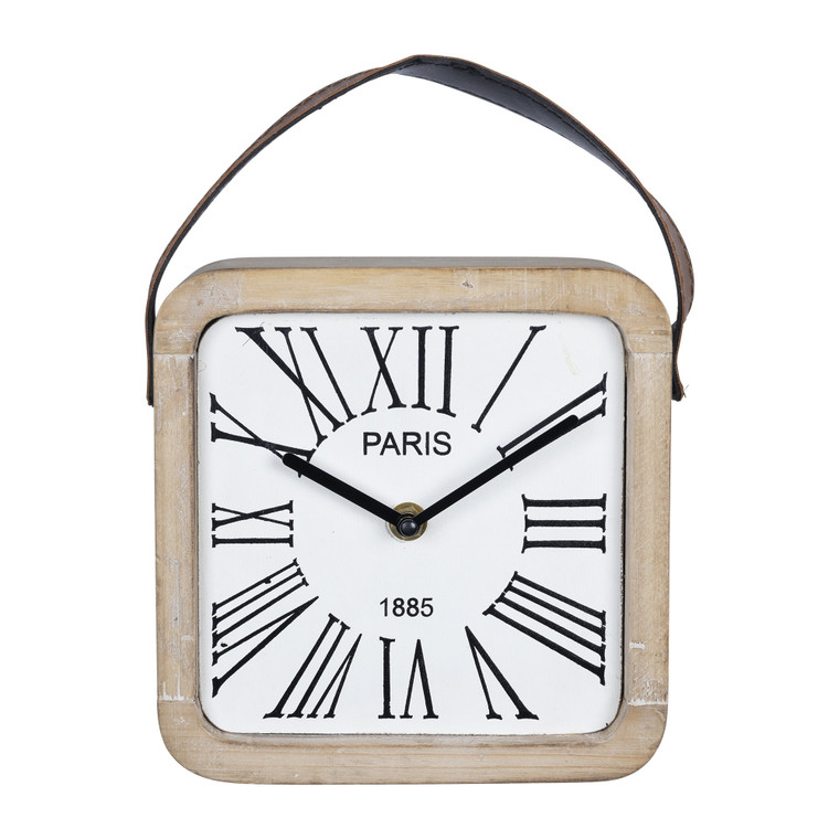Homeroots Farmhouse Style Wooden Table Clock 389881