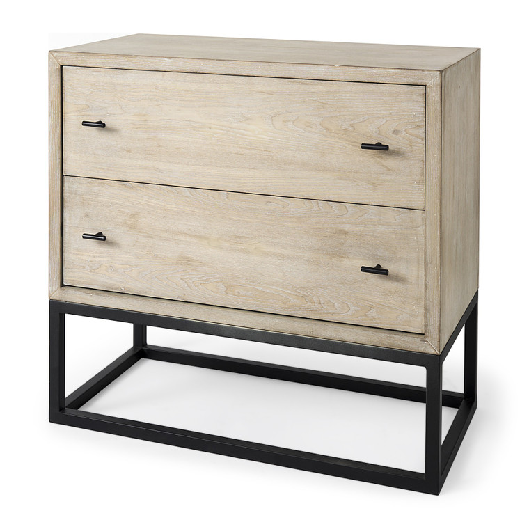 Homeroots Rustic Modern Light Wash Two Drawer Chest 391998