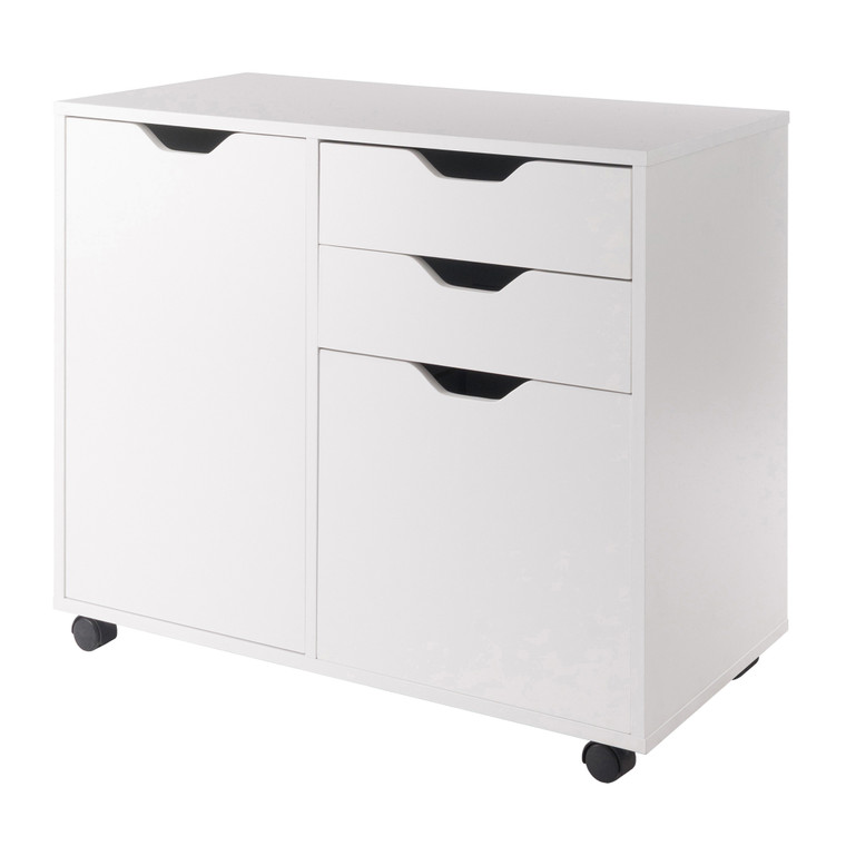 Winsome Halifax 2 Section Mobile Filing Cabinet, White 10431