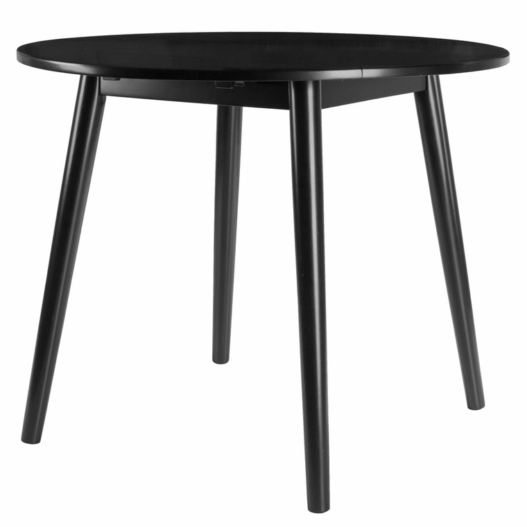 Winsome Moreno Round Drop Leaf Dining Table, Black 20036