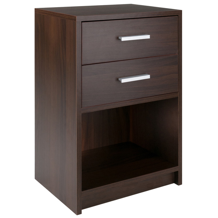 Winsome Molina 2-Drawer Accent Table, Nightstand, Cocoa 30216