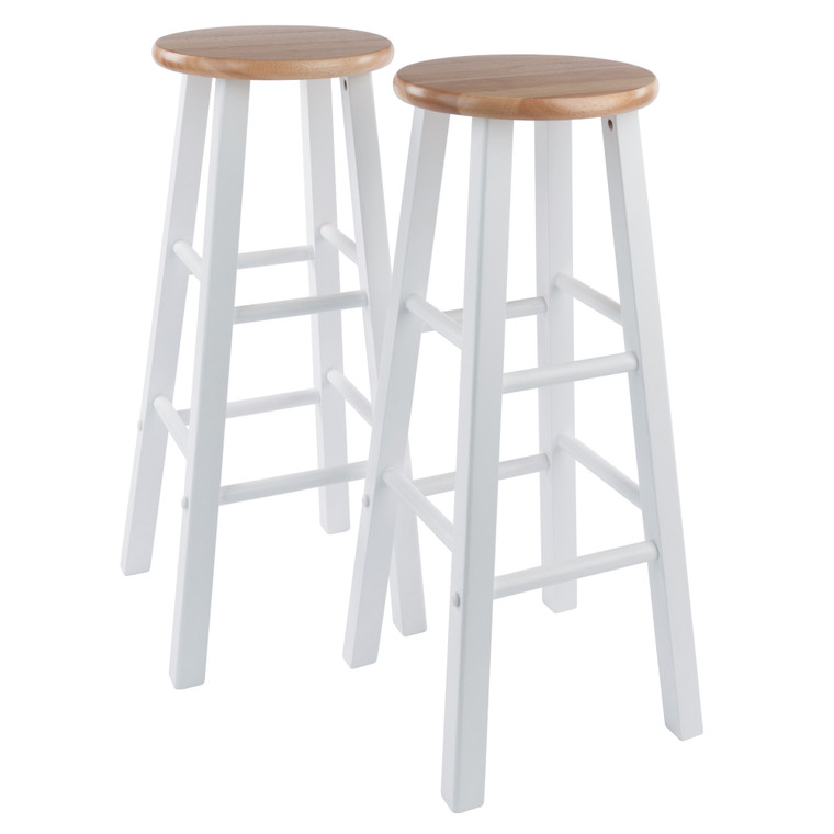 Winsome Element Bar Stools, 2-Piece Set, Natural & White 53270