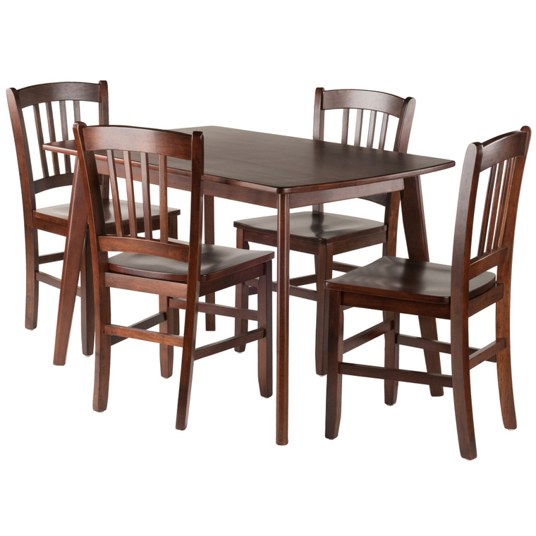Winsome Shaye 5-Piece Set Dining Table W/ Slat Back Chairs 94582