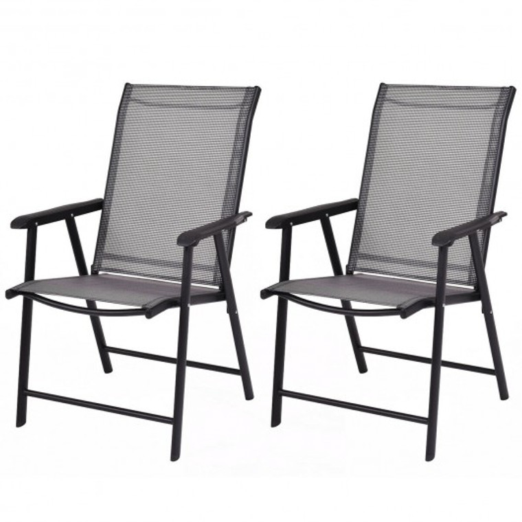 OP3097GR-2 Set Of 2 Outdoor Patio Folding Chairs