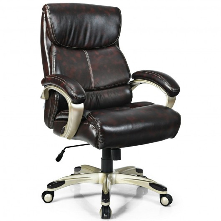 CB10150BN Adjustable Executive Office Recliner Chair With High Back And Lumbar Support-Brown
