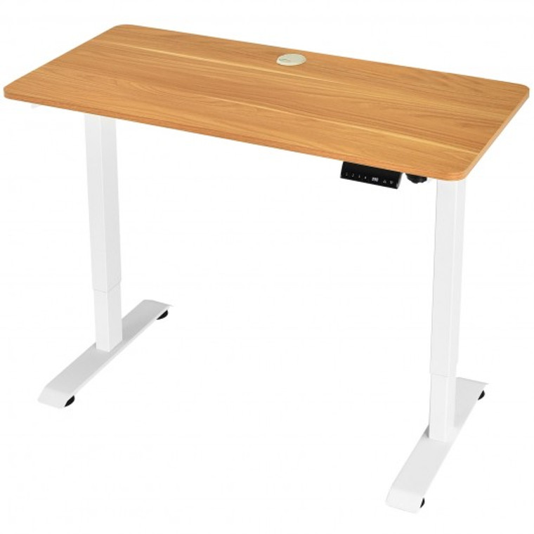 HW67581CF+ Electric Height Adjustable Standing Desk With Memory Controller-Coffee