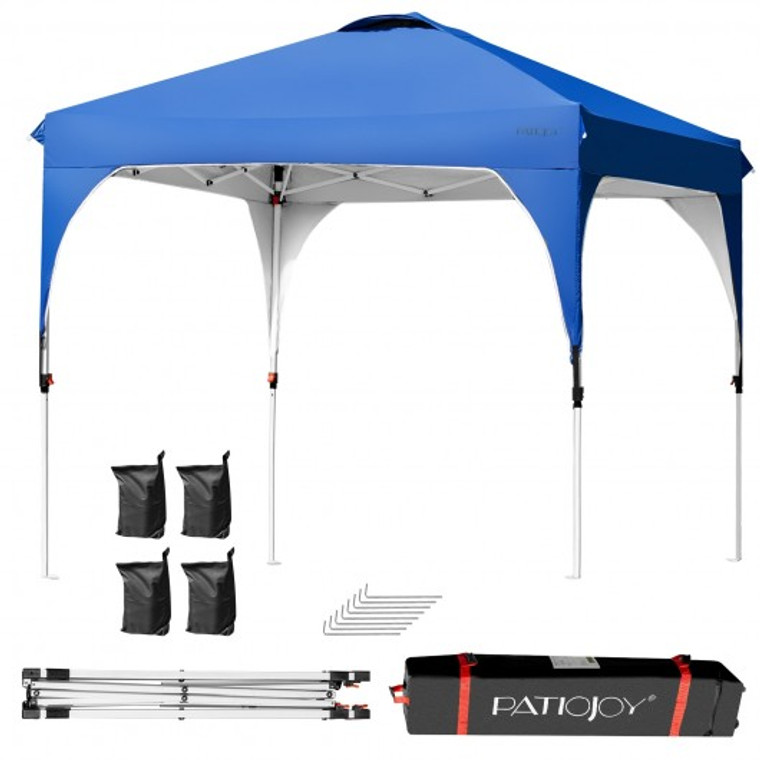 NP10052BL 8' X 8' Outdoor Pop Up Tent Canopy Camping Sun Shelter With Roller Bag-Blue