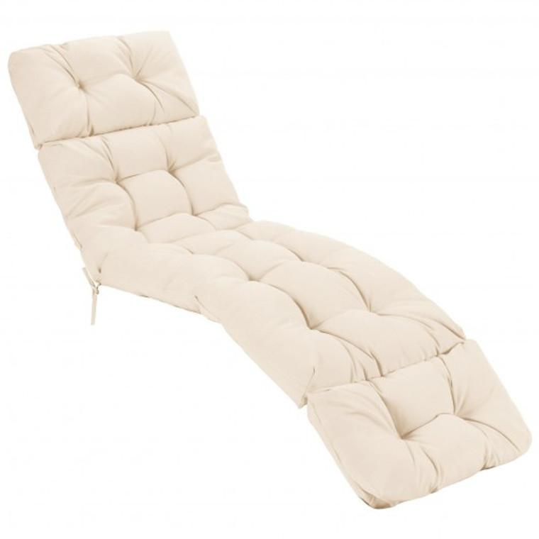 HW67233BE 73 Inch Lounge Chaise Cushion Padded Recliner-Beige