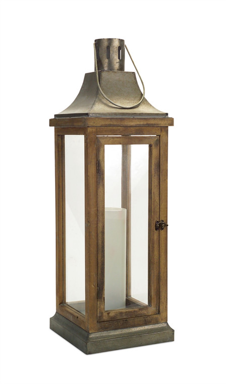 Melrose Lantern 39.5"H Metal/Wood 64784DS