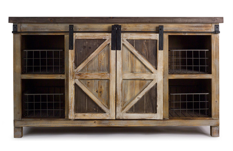 Melrose Cabinet W/Baskets 55" X 23"H Wood 70313DS
