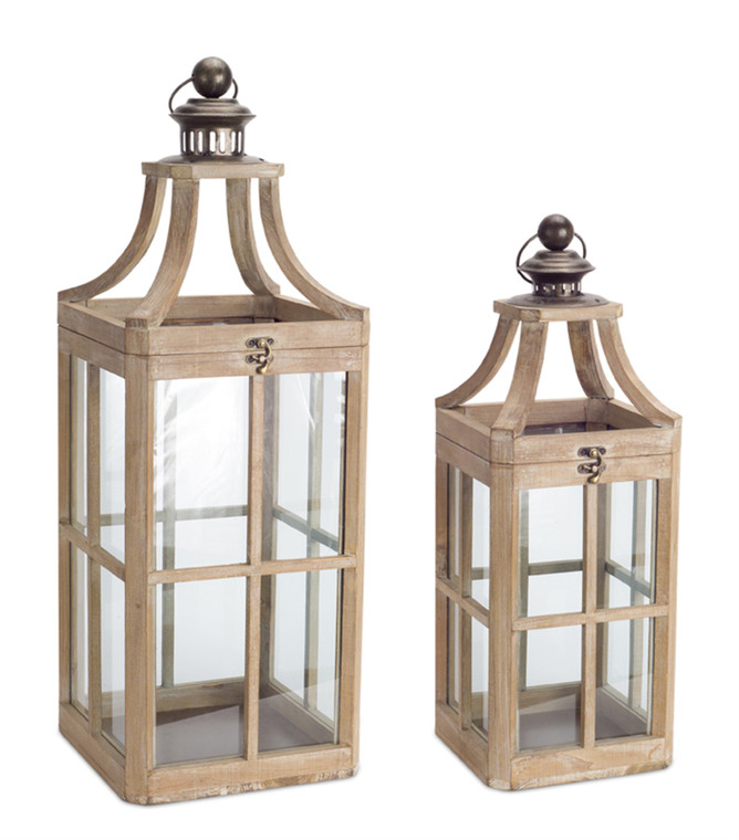 Melrose Lantern (Set Of 2) 23"H, 29.5"H Wood/Metal 70488DS