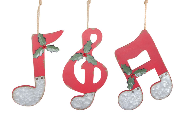 Melrose Music Note Ornament (Set Of 6) 10.25"H, 10.5"H, 12"H Mdf 76586DS