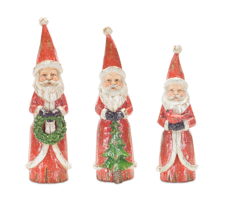 Melrose Santa (Set Of 3) 8.5"H, 9.75"H, 10.25"H Resin 76775DS