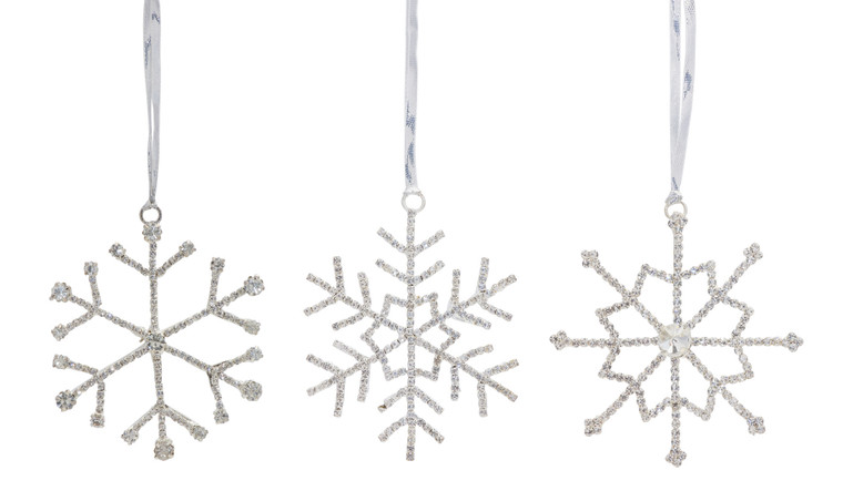 Melrose Jewel Snowflake (Set Of 12) 3.5"H Iron/Glass 80157DS