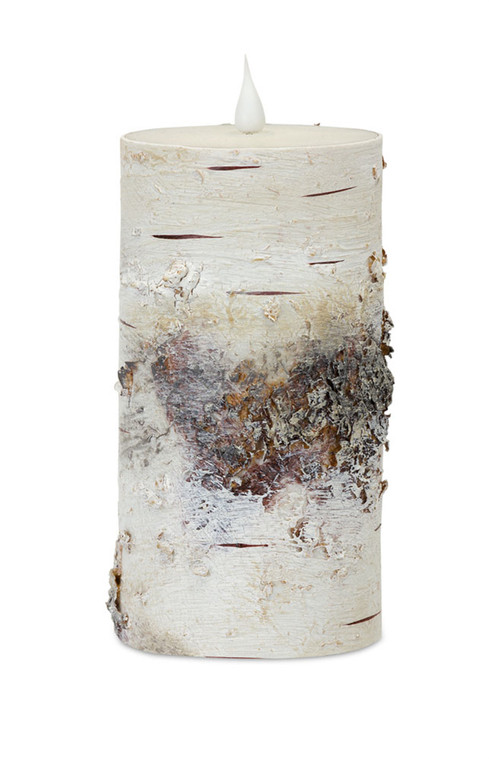 Melrose Led Birch Candle 3.5"D X 7"H (With Remote) 80254DS