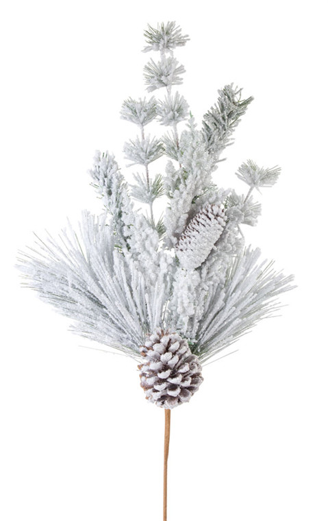 Melrose Snowy Mixed Pine Spray 33"H (Set Of 6) Pvc 80358DS