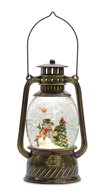 Melrose Snow Globe Lantern W/Snowman 11"H Plastic 6 Hr Timer 3 Aa Batteries, Not Included Or Usb Cord Included 80784DS