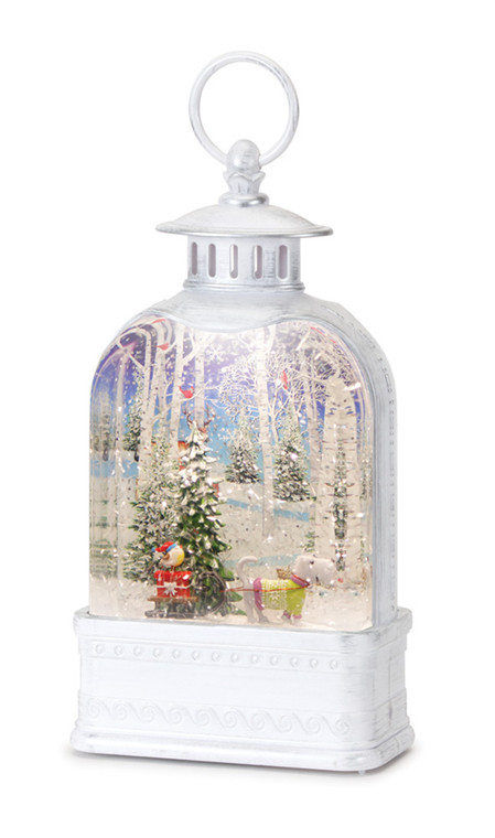 Melrose Snow Globe Television W/Dog 10.5"H Plastic 6 Hr Timer 3 Aa Batteries, Not Included Or Usb Cord Included 80798DS