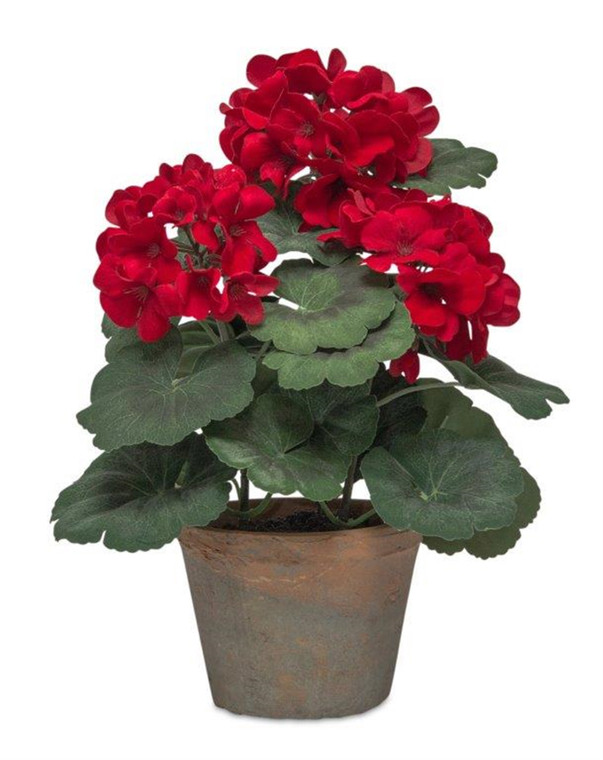 Melrose Potted Geranium 14.25"H Polyester 82019DS