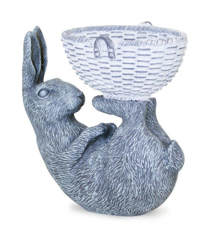 Melrose Laying Rabbit W/Basket 7"L X 7"H Resin 82263DS