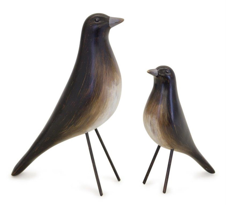Melrose Bird (Set Of 2) 4.75"L X 6.5"H, 6.25"L X 9.5"H Resin 82770DS