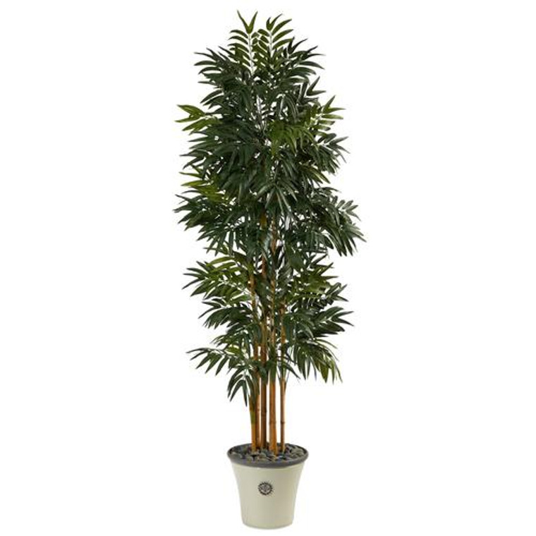 Nearly Natural 6' Phoenix Artificial Palm Tree In Decorative Planter T2167