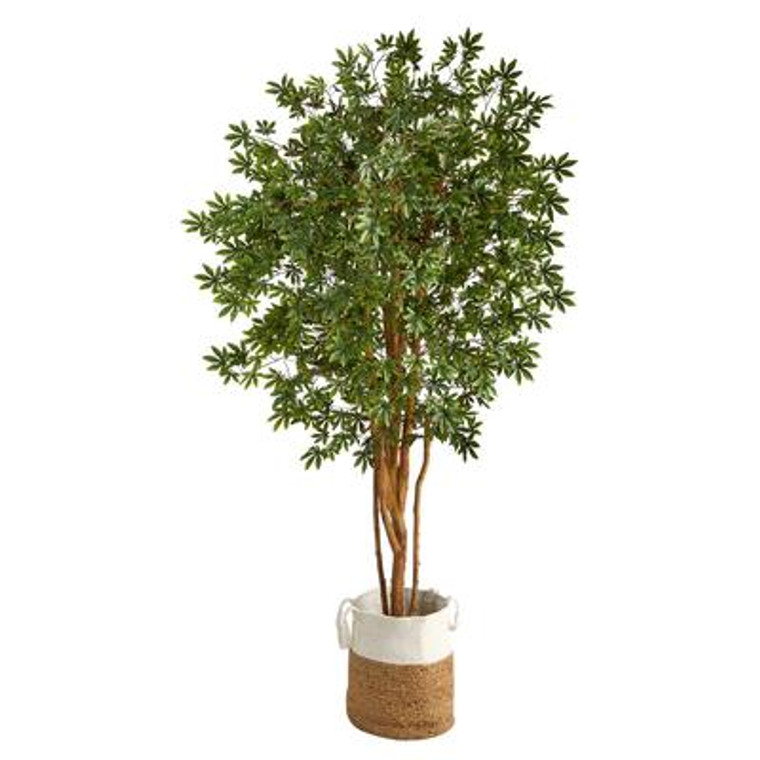 Nearly Natural 6' Japanese Maple Artificial Tree In Handmade Natural Jute And Cotton Planter T2899