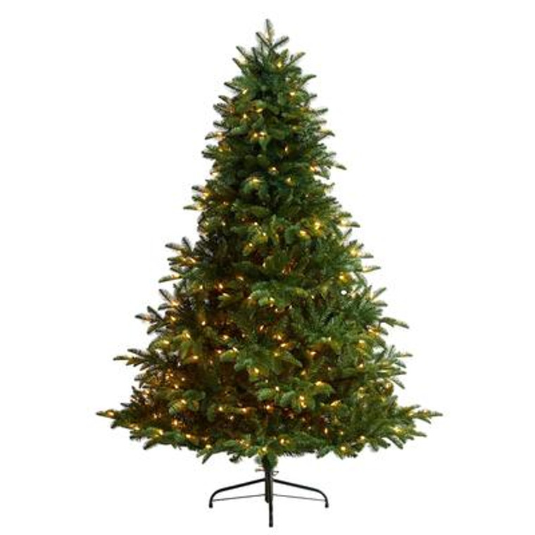 Nearly Natural 6' South Carolina Spruce Artificial Christmas Tree With 400 White Warm Lights & 1908 Bendable Branches T3338